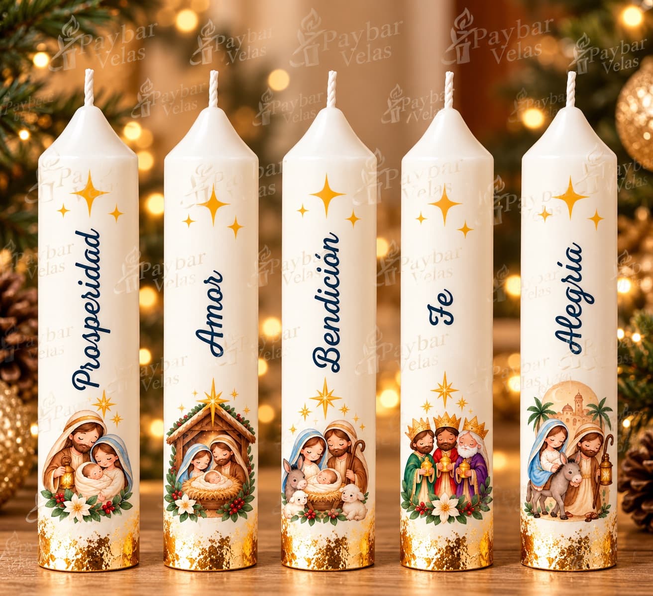 Diseño digital Paquete de 70 stickers Navideños para Velas (No incluye velas)